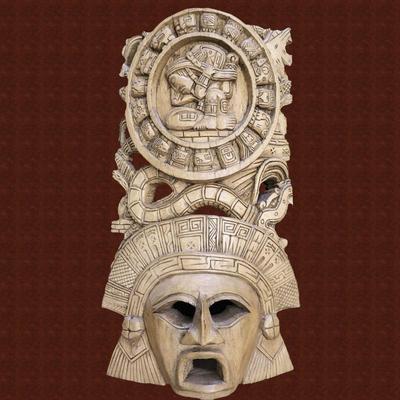 History aztec maya carved mask bgr