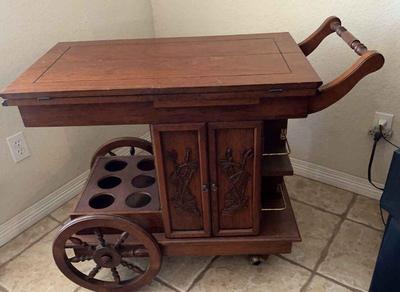 Vintage wine bar cart