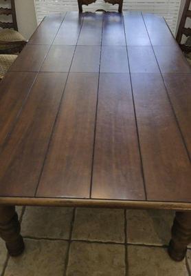 Large wood dining table