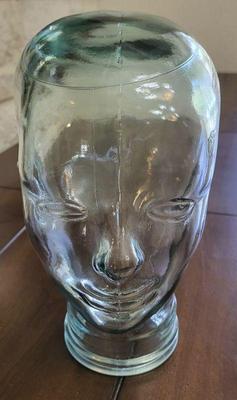 Green glass head mannequin wig holder