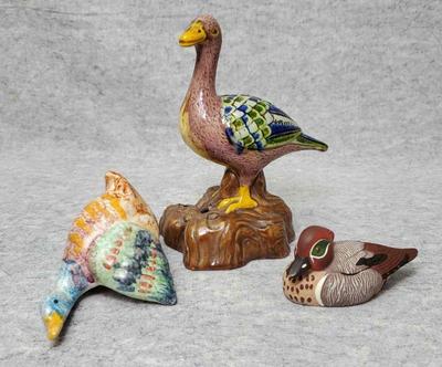 Ko024 avon duck and ceramic goose figures