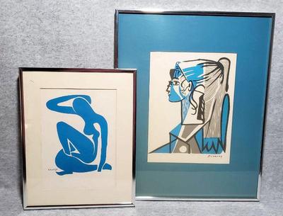 Md038 framed vintage prints matisse blue nude picasso sylvette