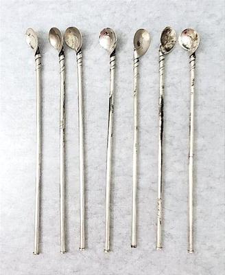 Md032 sterling silver straw spoon cocktail stirrers