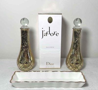 New in Box Dior Jadore 5 Fl Oz Spray Perfume * Royal Albert China Trinket Tray * Perfume Bottles
