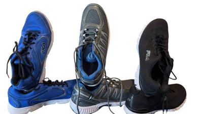 Men’s Size 11 Athletic Running Shoes * 2 Fila * 1 Orthofeet
