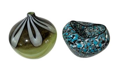 Large Pier One Import Vases * Blue Black * Greens And White
