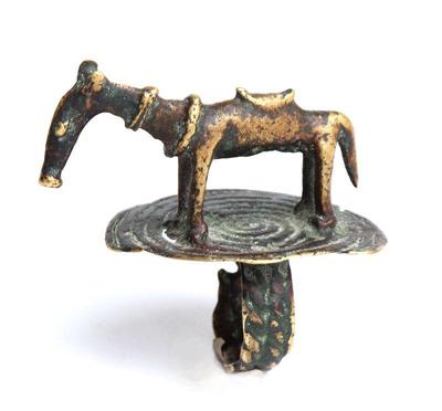 Lot 237 dogon gilt bronze ring of a horse 18th c.