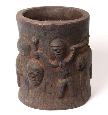 Lot 199 heavy wood shango priest s altar w figures