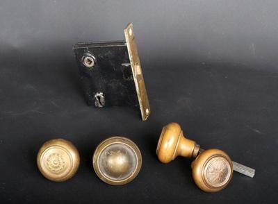 Lot 255 antique mortis lock knobs