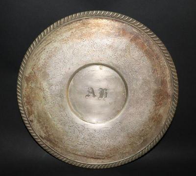 Lot 83 large engraved silver charger victorian