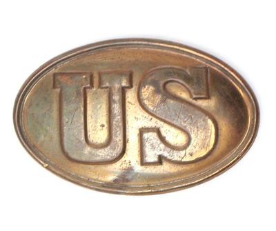 Lot 6 civil war federal us oval metal belt buckle
