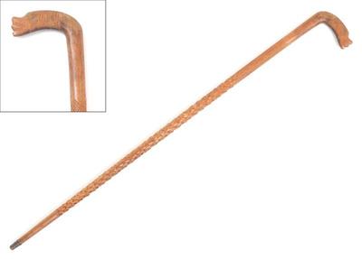 Lot 246 intricately carved walking stick