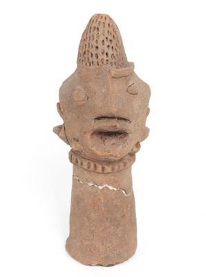 Lot 215 koma anthropomorphic three faced terracotta head