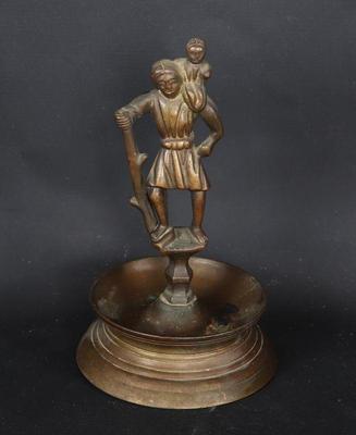 Lot 265 figural brass candlestick 15th century style