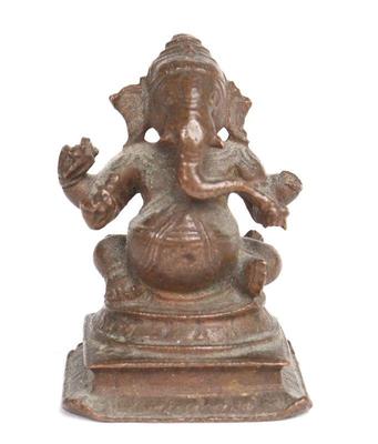Lot 117 indian bronze ganesh miniature 16th 17th c.