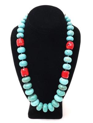 Lot 49 gorgeous bright turquoise coral necklace
