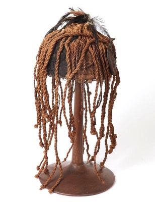 Lot 191 african lega woven fiber grass hat