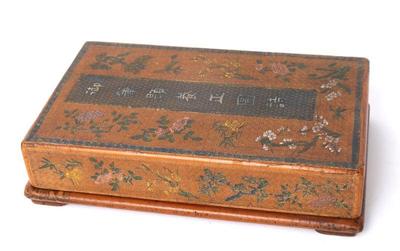 Lot 135 chinese lacquer poetry box