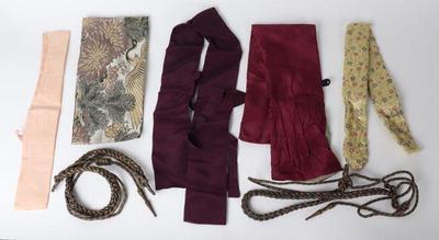 Lot 10 five japanese textile sword dagger sleeves