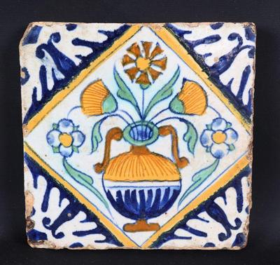 Lot 266 dutch flower pot' tile, 19th c.