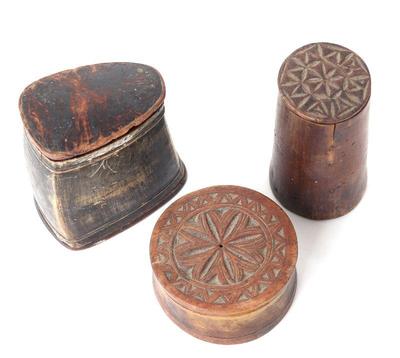 Lot 178 three african horn ornate boxes