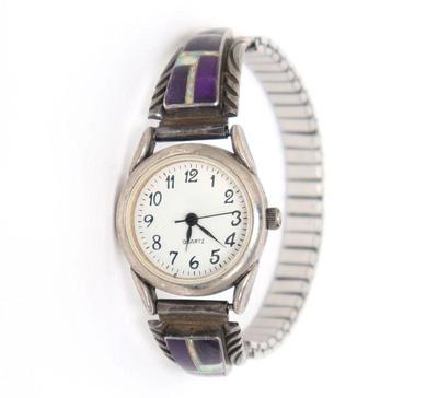 Lot 50 native american sterling silver watch initialed rd