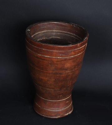 Lot 227 antique turned wooden mortar circa 1800's