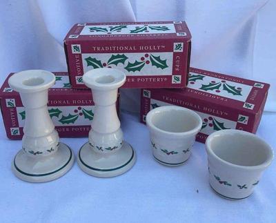 Longaberger ceramic candle holders