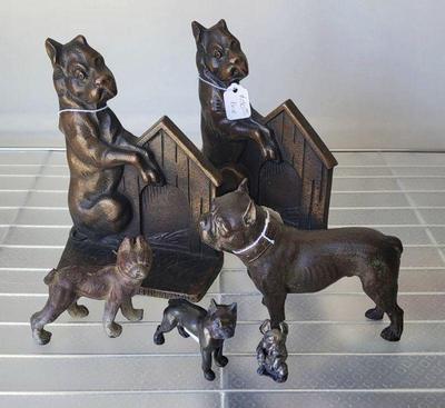 Cast iron and pewter boston terriers