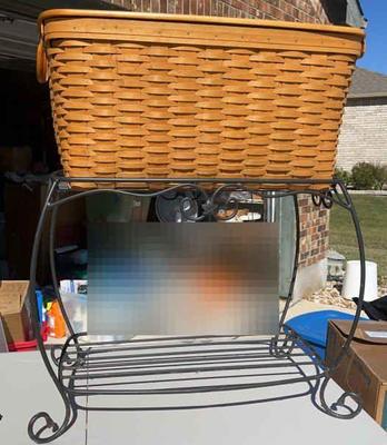 Longaberger wrought iron stand with basket