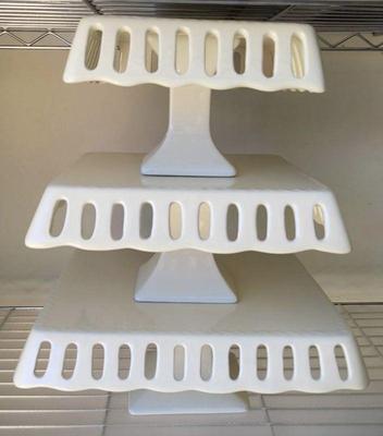 3 tiered ceramic cakedesert server