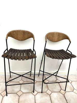 Two Midcentury Modern Barstools Attributed To Arthur Umanoff
