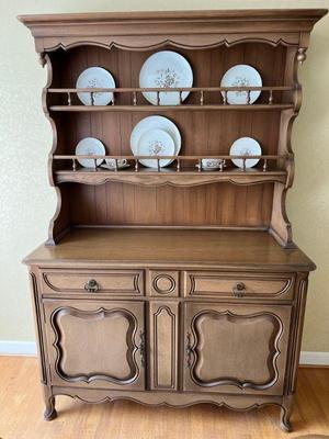 Vintage Pecan Hutch