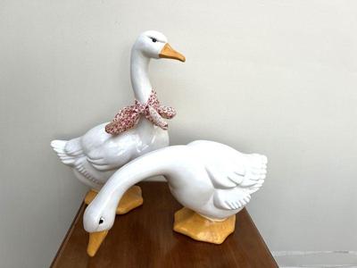 Pair Of Ceramic Geese