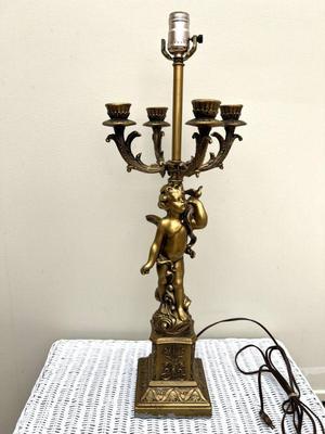 Gilt Cherub Lamp