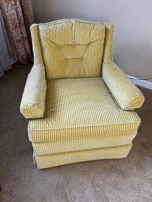 Yellow Corduroy Armchair - Lower Profile