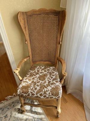 Vintage Hickory Chair Co. Caned Wingback Armchair