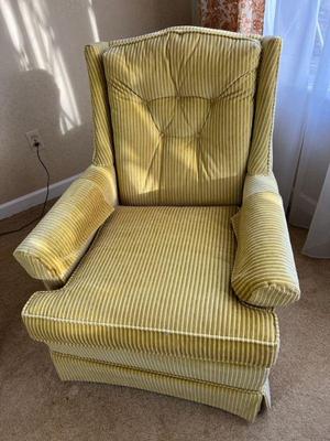 Yellow Corduroy Armchair - Higher Profile