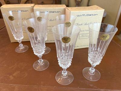 W.M. Dalton Vintage French Leaded Crystal Flutes