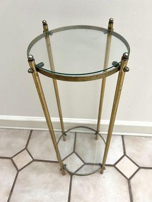Brass & Glass Single Plant Stand
