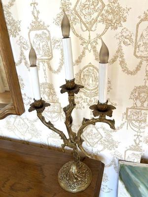 Gilt Bronze Candelabra Style Lamp
