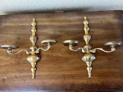 Pair Of Brass Candle Sconces