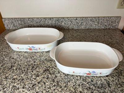 Pair Of Corning Ware "Autumn Meadow" Pattern Casserole Dishes