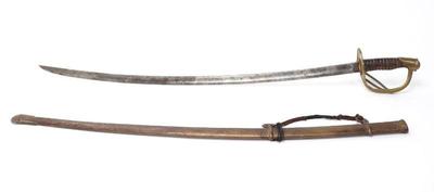 Lot 9 scarce us m1860 enlisted cavalry sword scabbard (henry boker)