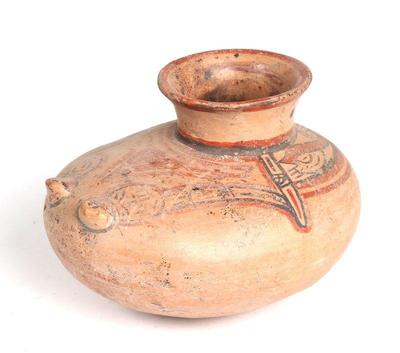 Lot 308 pre columbian nicoya polychrome kidney effigy urn