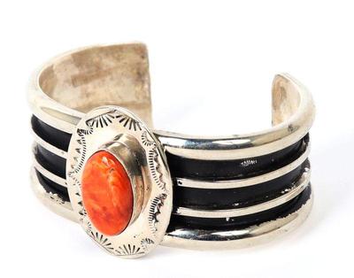 Lot 232 lovely spiny lobster cuff bracelet sterling silver