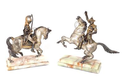 Lot 364 giuseppe vasari bronze horsemen on onyx