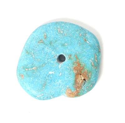 Lot 203 natural raw turquoise disc pendant