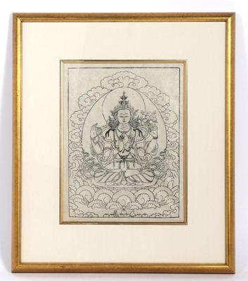 Lot 458 thangka print ink on paper, 19th century
