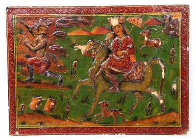 Lot 445 persian lacquer painting on board qajar era 1789 1925